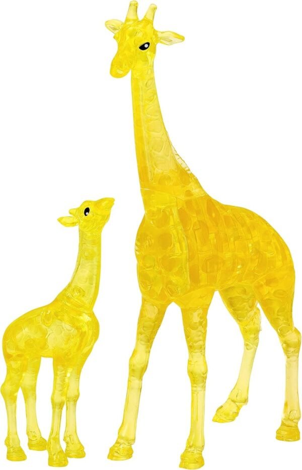 BePuzzled Original 3D Crystal Jigsaw Puzzle - Giraffe & Baby Animal Assembly Brain Teaser, Fun Model Toy Gift Decoration for Adults & Kids Age 12 & Up, 38Piece (Level 1)