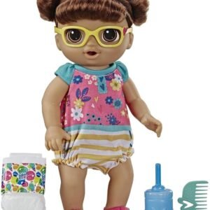 Baby Alive Step ?N Giggle Baby Brown Hair Doll with Light-Up Shoes, Responds with 25+ Sounds & Phrases, Drinks & Wets, Toy for Kids Ages 3 Years Old & Up
