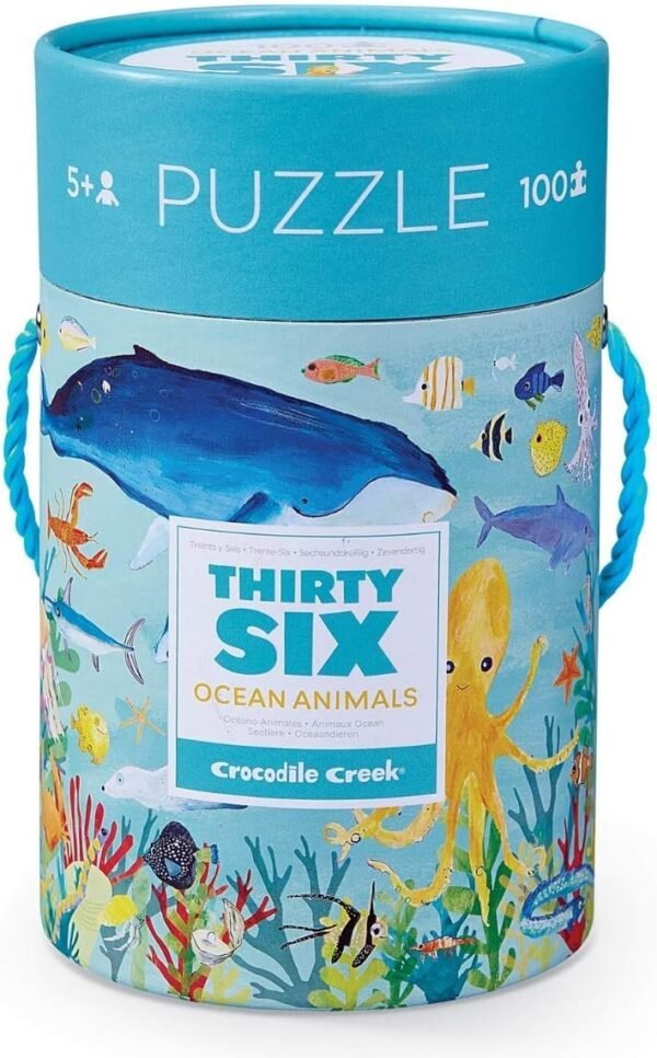 Crocodile Creek Thirty-Six Ocean 100Piece Jigsaw Puzzle in Canister Puzzle