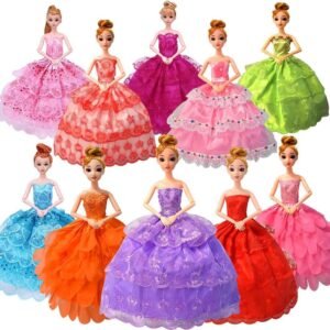 Fancy Doll Clothes for Barbie Girls Dolls - 10 PCS Handmade 11.5 Inch Doll Clothes Wedding Dresses Gowns Outfits Costume Party Dress for Girls Kids Party Favor