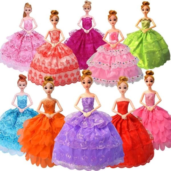 Fancy Doll Clothes for Barbie Girls Dolls - 10 PCS Handmade 11.5 Inch Doll Clothes Wedding Dresses Gowns Outfits Costume Party Dress for Girls Kids Party Favor