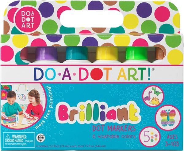 Do A Dot Art! Markers Brilliant Washable 6 pack, The Original Dot Marker