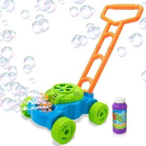 ArtCreativity Bubble Lawn Mower - Electronic Bubble Blower Machine - Fun Bubbles Blowing Push Toys for Kids - Bubble Solution Included - Best Birthday Gift for Boys, Girls, Toddlers