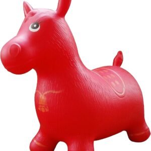 Red Horse Hopper, Pump Included (Inflatable Space Hopper, Jumping Horse, Ride-on Bouncy Animal)