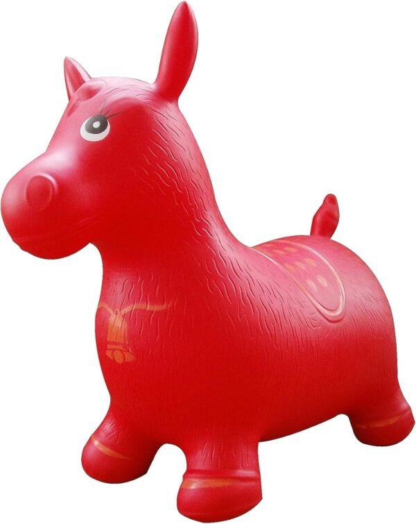 Red Horse Hopper, Pump Included (Inflatable Space Hopper, Jumping Horse, Ride-on Bouncy Animal)