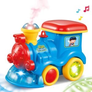 Liberty Imports Bump and Go Steam Train Locomotive for Kids - Classic Battery Operated Toy Engine Car with Smoke, Lights and Sound (Realistic Water Vapor)