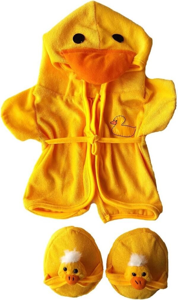 Duck Robe & Slippers Pajamas Outfit Teddy Bear Clothes Fit 14' - 18' Build-A-Bear and Make Your Own Stuffed Animals