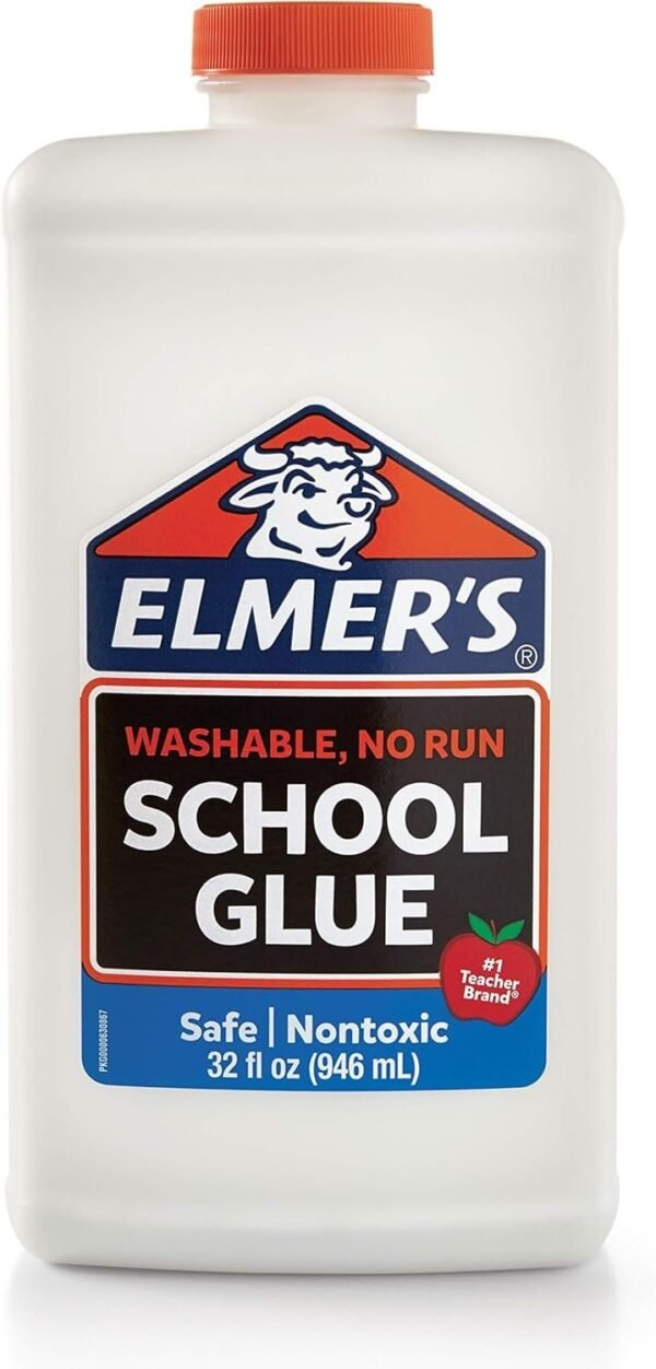 Elmer's Liquid School Glue, White, Washable, 32 Ounces - Great for Making Slime