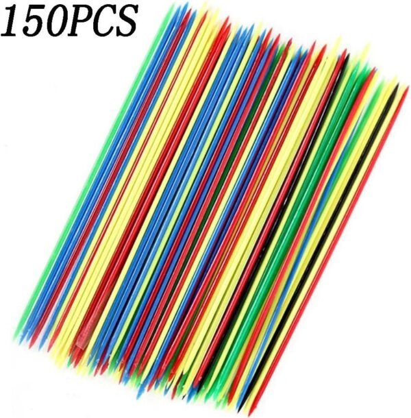150PCS Plastic Mini Colorful Thin Pick Up Sticks for Fun Family Parent-Child Games 6.3Inch Long