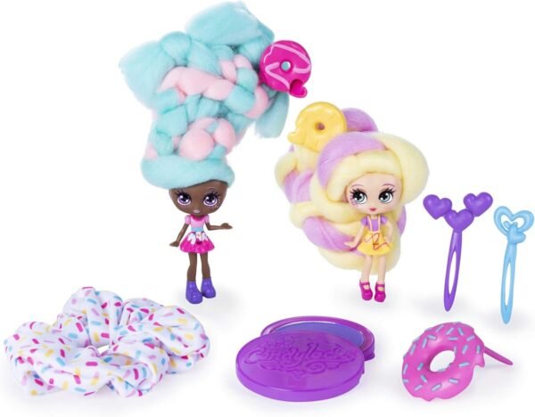 Candylocks BFF 2 Pack, 3-Inch Jilly Jelly & Donna Nut, Scented Collectible Dolls with Accessories