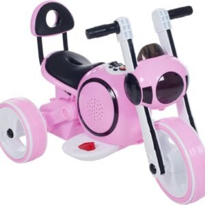 3 Wheel LED Mini Motorcycle Trike, Ride on Toy for Kids by Rockin ? Rollers ? Battery Powered Toys for Boys and Girls, Toddler - 4 Year Old - Pink