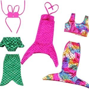 BARWA 18 Inch Doll Clothes Accessories 3 Sets Princess Mermaid Tail Outfits Dress Swimsuit Bikini Tops Underwear Swimwear for 18 Inch Dolls