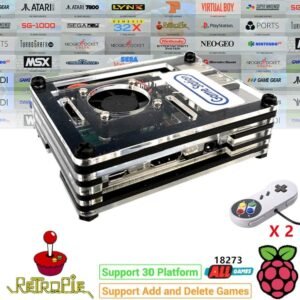 TAPDRA RetroPie Arcade Video Game Station with 18273 Games, Rasperry Pi 3B+ Support Add and Delete Games, 128GB Fast Card Gaming Kit, Plug and Play, HDMI USB Port (2 Gamepad Included)