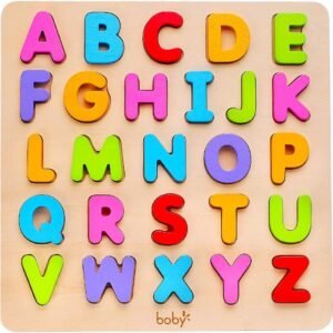Alphabet Puzzle,BOBY ABC Letter Puzzles for Toddlers1 2 3 Years Old, Educational Learning Toys for Toddlers, Alphabet Toys with Puzzle Board & Letter Blocks, Best Gifts for Girls and Boys