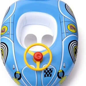aquablu Inflatable Blue Race Car Cool Summertime Swim Seat & Float Toy for Pool Beach Lake Bay & More Exciting Blue Race Car