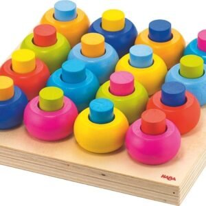 HABA Palette of Pegs - 32 Piece Wooden Pegging & Arranging Game for Ages 2 and Up
