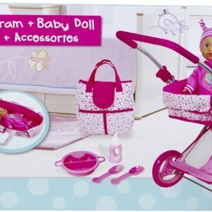 Lissi Doll Pram with 13' Baby Doll & Accessories Role Play Toy