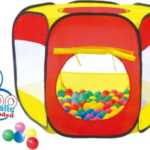POCO DIVO 100-Ball Pit Play Tent Popup Hexagon Mesh Playpen Toddler Birthday Gift, Kids Holiday Present for 1 2 3 4 5 Year Old Boys Girls