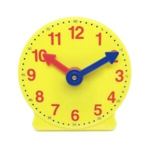 hand2mind Learning Clock, Learn To Tell Time With Geared Practice Clock, Plastic, 4 Inches