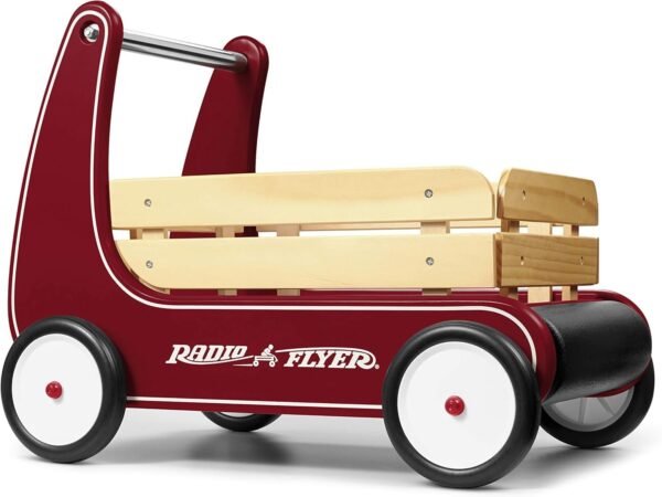 Radio Flyer Classic Walker Wagon, Sit to Stand Toddler Toy, Wood Walker