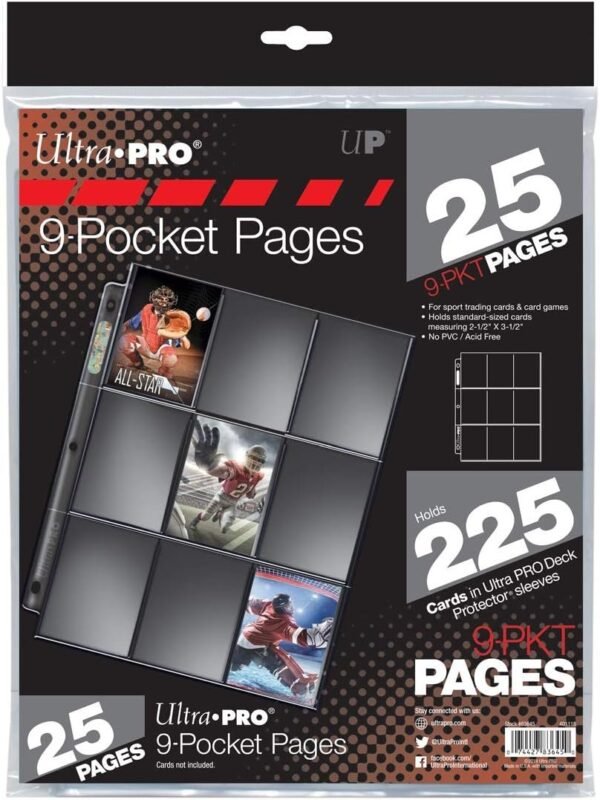 Ultra Pro Silver Series 9-Pocket Pages (25 Count Pack)