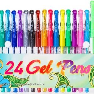 24 Colors Gel Pens, Coloring Gel Pen Art Markers for Journal Adult Coloring Books Drawing Note Taking, 40% More Ink for Kids