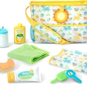 Melissa & Doug Mine to Love Travel Time Play Set for Dolls with Diaper Bag, Bottle, Sunscreen, More (17 pieces)