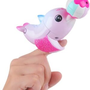 WowWee Fingerlings Baby Light-Up Dolphin - Jules (Pink) - Interactive Toy