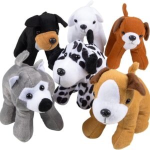 Bedwina Plush Puppy Dogs - (Pack of 12) 6 Inches Tall Stuffed Animals Bulk Assorted Puppies and Cute Stuffed Plushed Dog Puppies Assortment, Stocking Stuffers