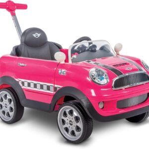 Huffy Mini Cooper for Kids Ride On Car W/ Push Stroller, Pink