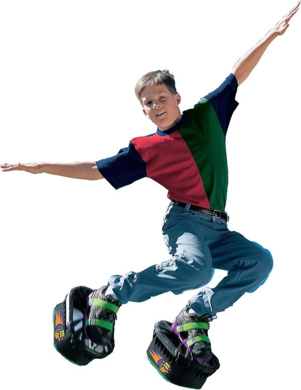 Big Time Toys Moon Shoes Bouncy Shoes - Mini Trampolines For your Feet - One Size, Black, New and improved
