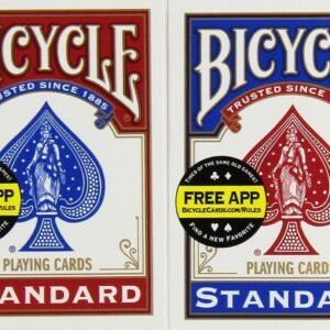 Bicycle Poker Size Standard Index Playing Cards (4-Pack) [Colors May Vary: Red, Blue or Black]