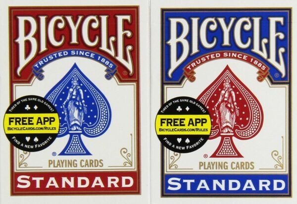 Bicycle Poker Size Standard Index Playing Cards (4-Pack) [Colors May Vary: Red, Blue or Black]
