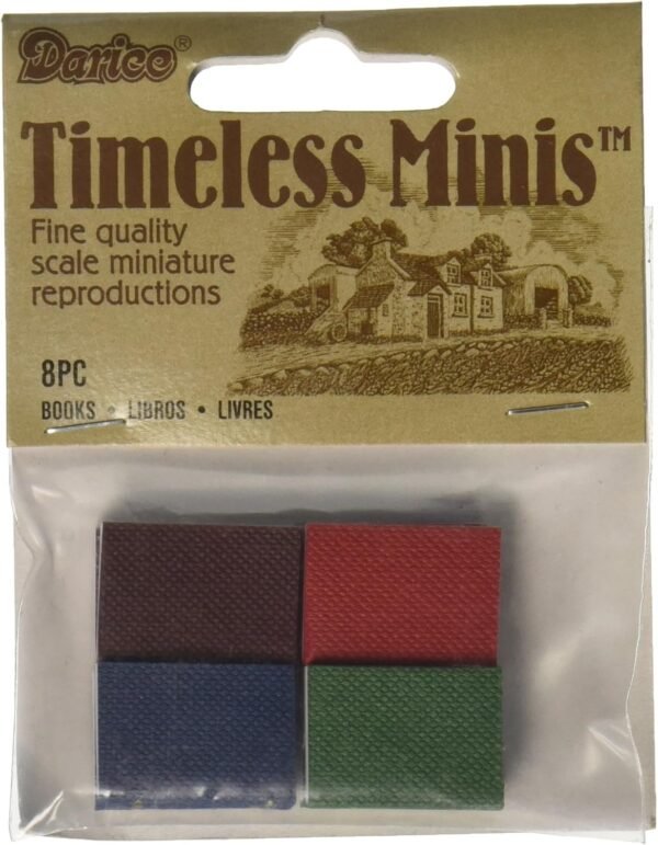 Darice Timeless Minis(tm) - Assorted Books - .625 x .875 inches, Multicolored, 8 Pieces