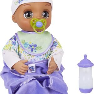 Baby Alive Real As Can Be Baby: Realistic Brunette Baby Doll, 80+ Lifelike Expressions, Movements & Real Baby Sounds, With Doll Accessories, Toy for Girls and Boys 3 and Up