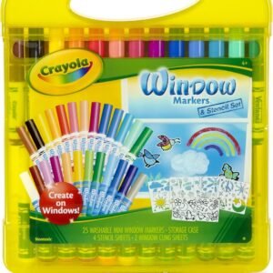 Crayola Window Markers & Stencil Set, Over 30 Pieces