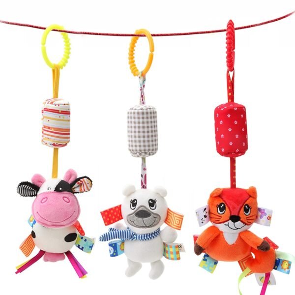 MKONY Baby Crib Hanging Toys, Infant Stroller Car Seat Bed Toys,Newborn Activity Development Toy, Babies Unique Travel Hanging Rattle Plush Toys (3 Pack)