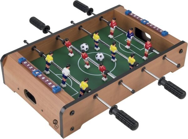 Tabletop Foosball Table- Portable Mini Table Football / Soccer Game Set with Two Balls and Score Keeper for Adults and Kids by Hey! Play!