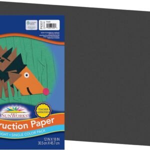 SunWorks Construction Paper, Black,  12' x 18', 50 Sheets