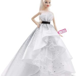 ?Barbie Collector: 60th Anniversary Doll, 11.5-Inch, Blonde, with Diamond-Inspired Gown and Wrist Tag???