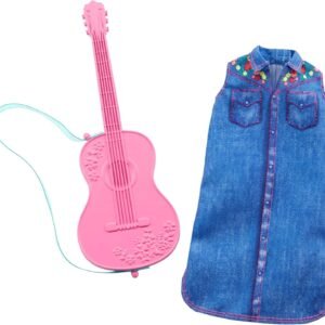 Barbie Clothes -- Career Outfit Doll, Musician Look with Guitar, Multicolor