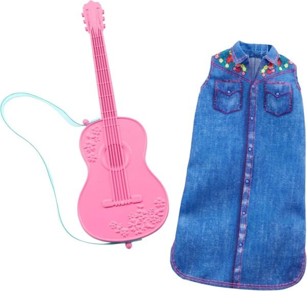 Barbie Clothes -- Career Outfit Doll, Musician Look with Guitar, Multicolor