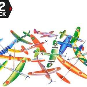 Big Mo's Toys 12 Pack 8 Inch Glider Planes - Birthday Party Favor Plane, Great Prize, Handout Glider, Flying Models, One Dozen