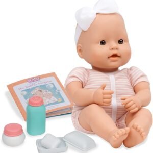 Baby Sweetheart by Battat ? Bath Time 12-inch Soft-Body Newborn Baby Doll with Easy-to-Read Story Book and Baby Doll Accessories