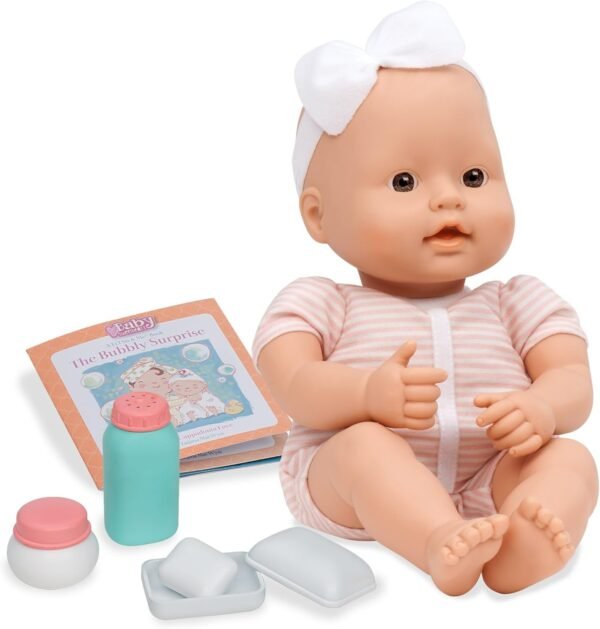 Baby Sweetheart by Battat ? Bath Time 12-inch Soft-Body Newborn Baby Doll with Easy-to-Read Story Book and Baby Doll Accessories