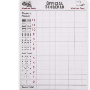 Yellow Mountain Imports Mexican Train and Chicken Foot Dominoes Scorepad - 60 Sheets