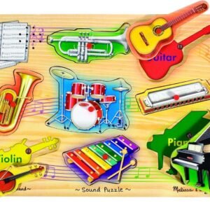 Melissa & Doug Musical Instruments Sound Puzzle - Wooden Peg Puzzle (8 pcs)