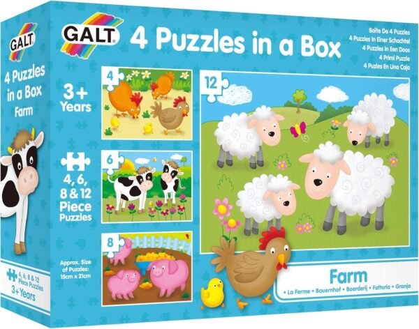 Galt Toys,  Four Puzzles in a Box - Farm