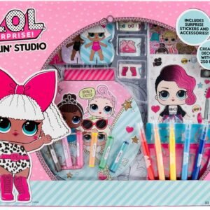 L.O.L. Surprise! Stylin' Studio by Horizon Group Usa, Decorate & Personalize LOL Surprise Paper Dolls, Includes DIY Activity Books, Scratch Art, Sticker Sheet, Coloring Pages, Markers, Crayons & More