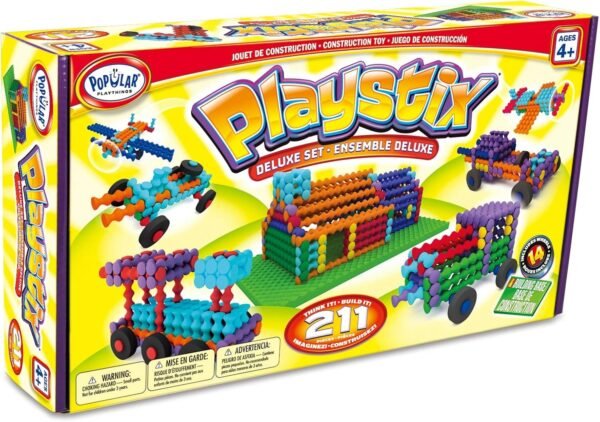 Playstix Deluxe Set Construction Toy Building Blocks 211 Piece Kit